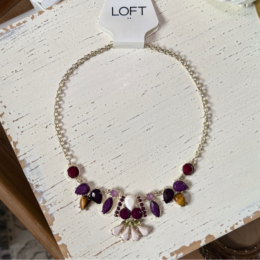 Loft Multi Stone Statement Necklace - Picture 3 of 5